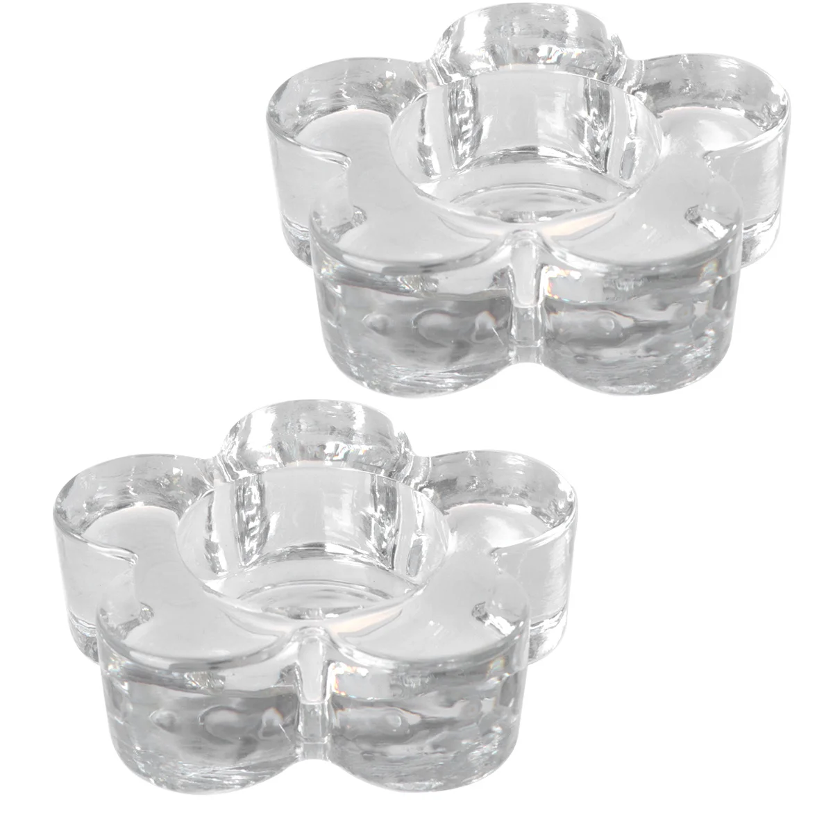 

2Pcs Glass Candlestick Plum Blossom Shape 205G Holder Desktop Decoration Table Ornament Wedding Gift Home