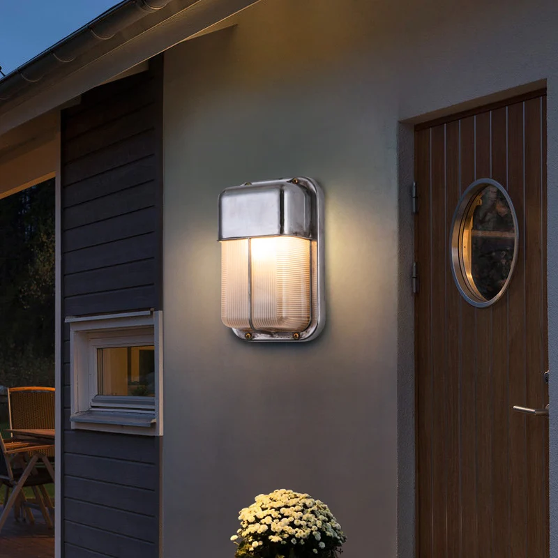 Outdoor Retro LED Wall Lamp E27 Industrial Vintage IP65 Waterproof Glass Ceiling Sconce Bathroom Garden Porch Wall Light Fixture