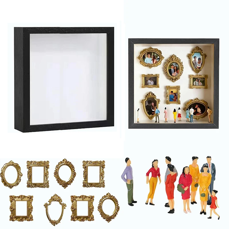 DIY Cat Silhouette Museum Box, LED Light Photo Display Case