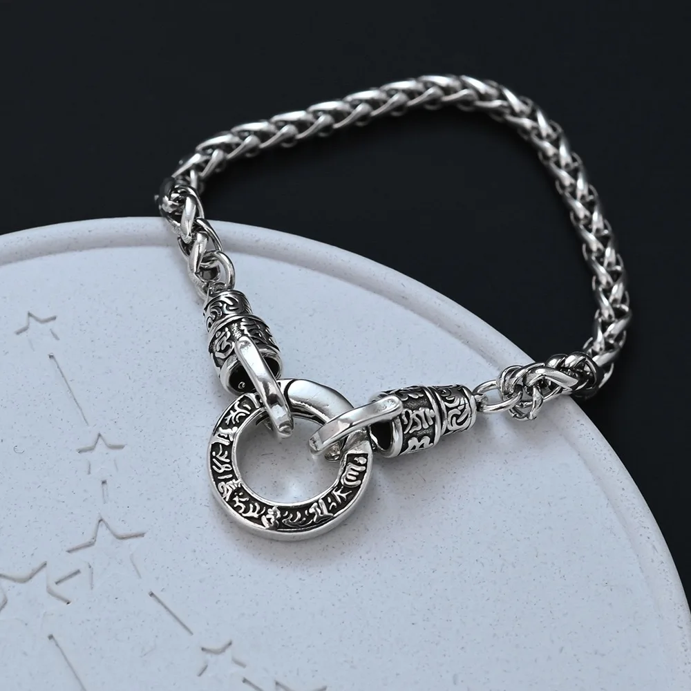 925 Sterling Silver Bracelets for Women Men String Accessories Retro Simple heavy Pendant Party Jewelry Gift