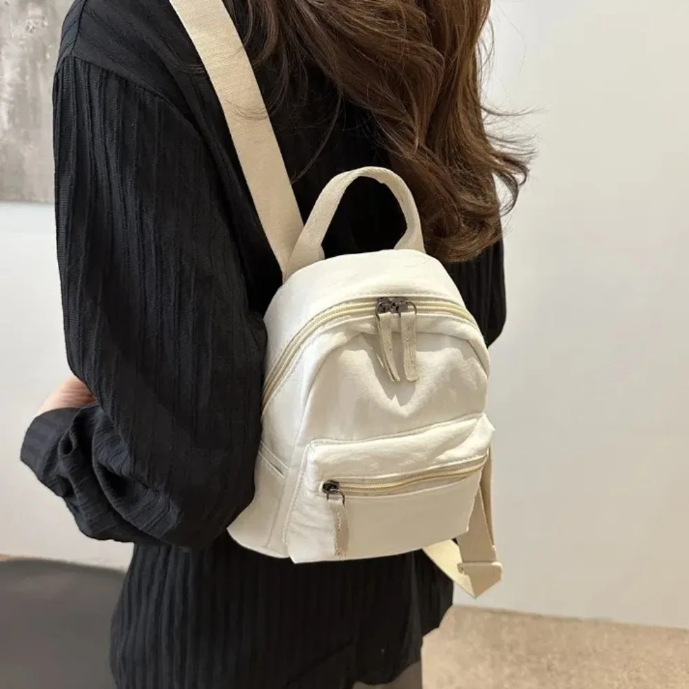 New Large Capacity Women's Backpacks Solid Color Wear Resistant Mini Backpacks Adjustable Strap Travel Backpacks Adults