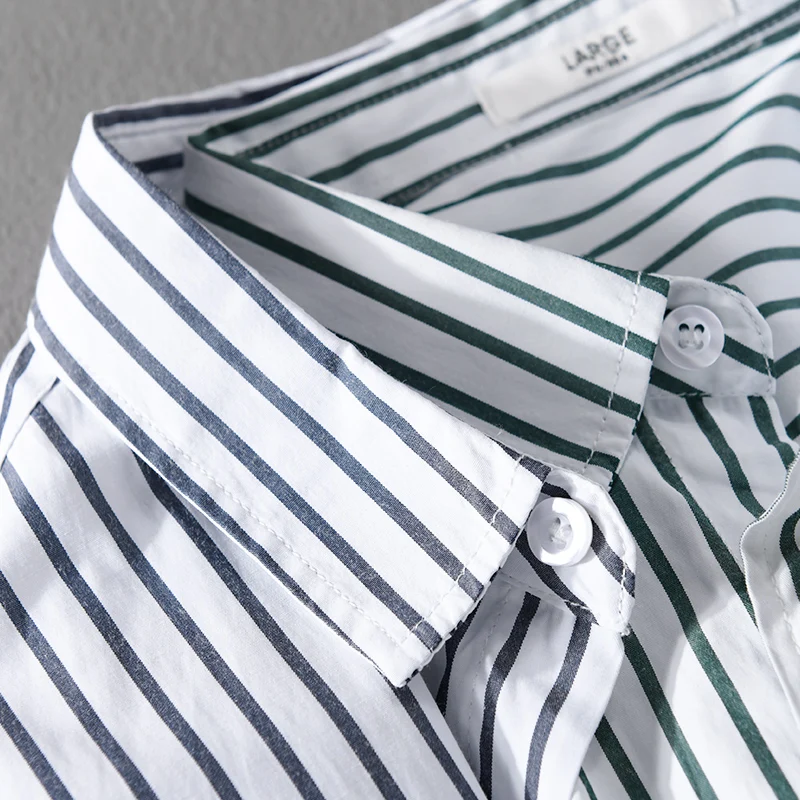 New Designer Italy Quality Long Sleeve Casual Stripe Shirt Men Brand Trendy Comfortable Top Clothes Chemise Homme Drop Shipping