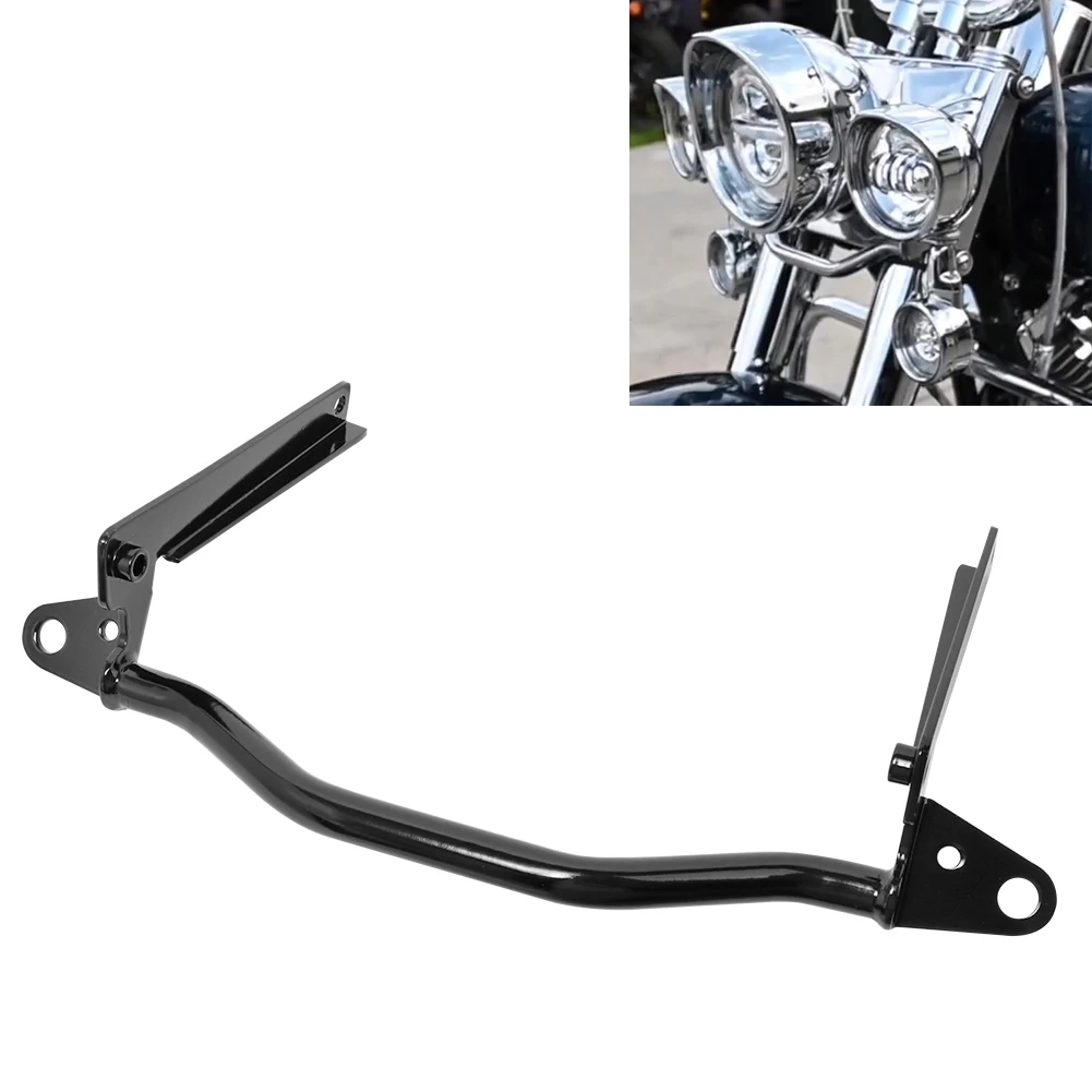 Motorcycle Gloss Black Passing Lamp Light Bar Mount For Harley Softail Classic Fatboy FLSTF Heritage 2002-2017