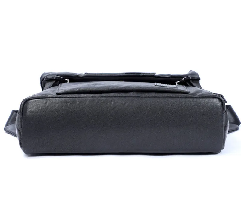 Porte-documents décontracté en cuir véritable pour hommes, sac à main en peau de cercle naturelle, cartable de bureau, sac de messager de travail noir, design de mode de luxe