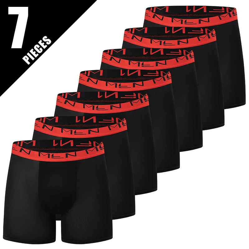 

6/7 Piece Set Of Men's Seasonal Casual And Fashionable Underwear Flat Corner Pants Comfortable Teenage Long Sports Base Shorts