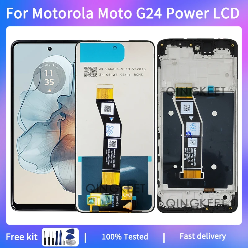 Pantalla LCD IPS de 6,7 pulgadas para Motorola Moto G24 Power, montaje de digitalizador con pantalla táctil, con marco