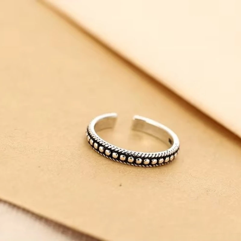 Retro Style 925 Sterling Silver G Open Rings For Women Vintage Jewelry Accessories