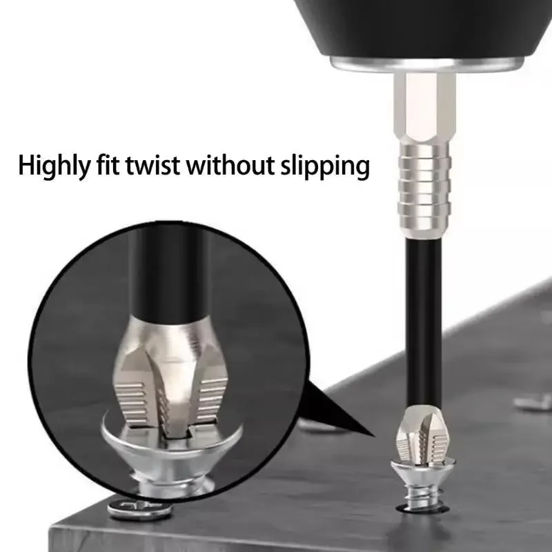 6Pcs K5 Impact Driver Bit Set 1/4inch Shank Crossing Head Screwdriver Bit Steel Crossing Bit Attachment