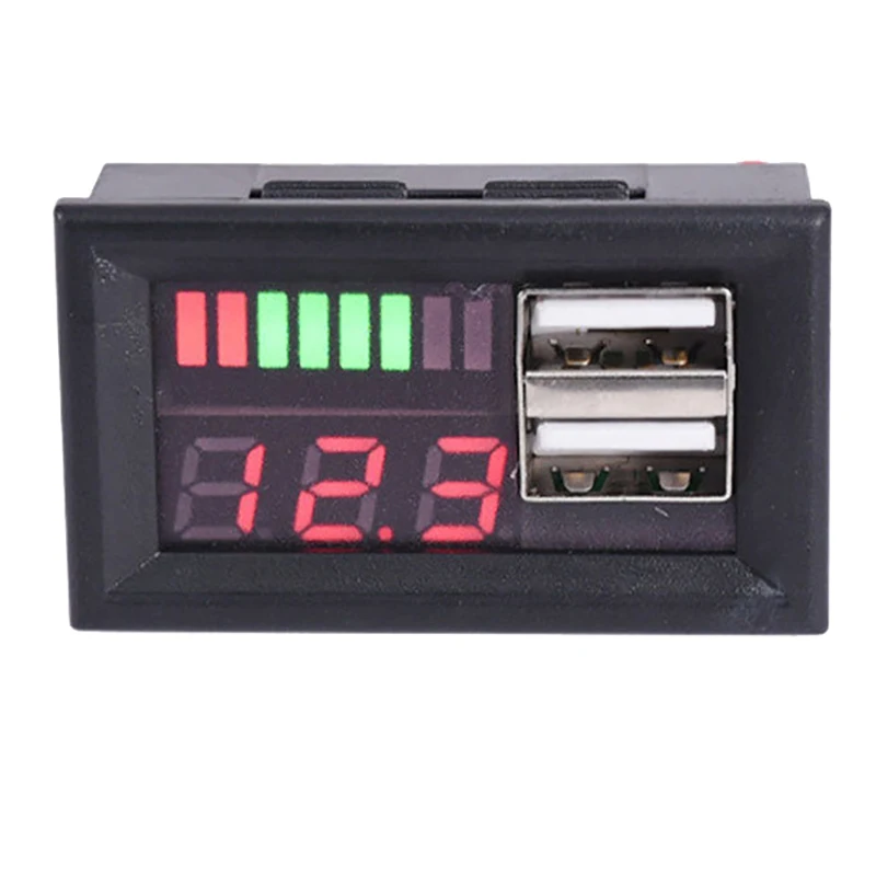 Car12V Battery Voltage And Power Display Meter Digital Car Battery Voltmeter LED Battery Charge Level Indicator Lead-acidLithium