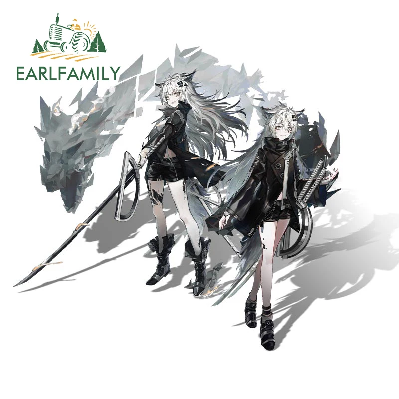 

EARLFAMILY 13cm For Lappland Arknights Skill Effects Car Stickers Cartoon Scratch-Proof Decals Car Door Protector Sunscreen Cute