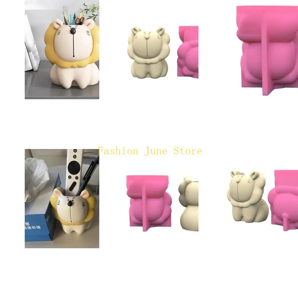 

N5KA Lions Silicone Mold Flower Pots Molds Planter Mold for DIY Lover