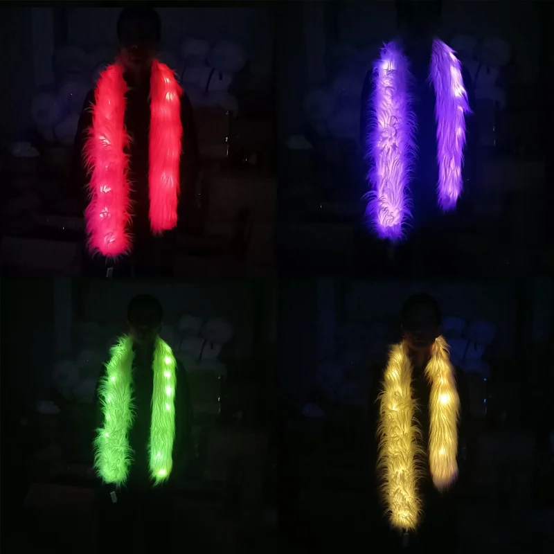 

Женский светодиодный шарф Rave Concert, мигающий светящийся шарф, бар, клуб, танцевальное шоу, костюм для выступлений, аксессуары