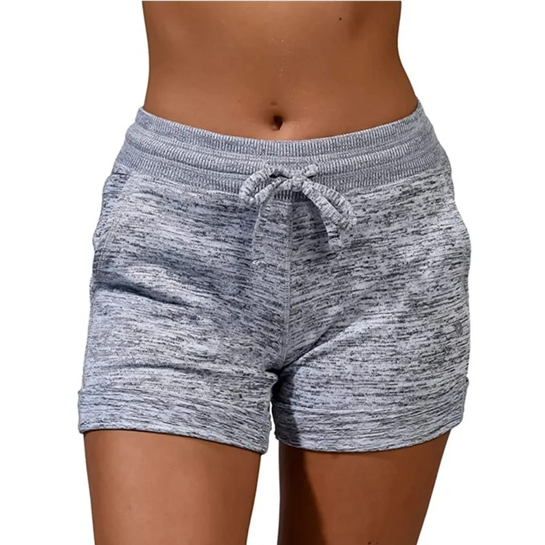 New Summer Women\'s Bottoming and Easy-drying Shorts Yoga Leisure Sports Waist Tie Elastic Shorts Women Pants Lady