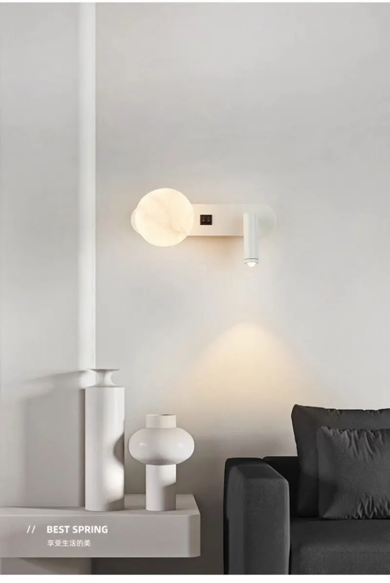 Wall Lamp Nordic Modern Black and White Minimalist Living Room Sofa Background Wall Decorative Lamp Light Luxury Bedroom Bedside
