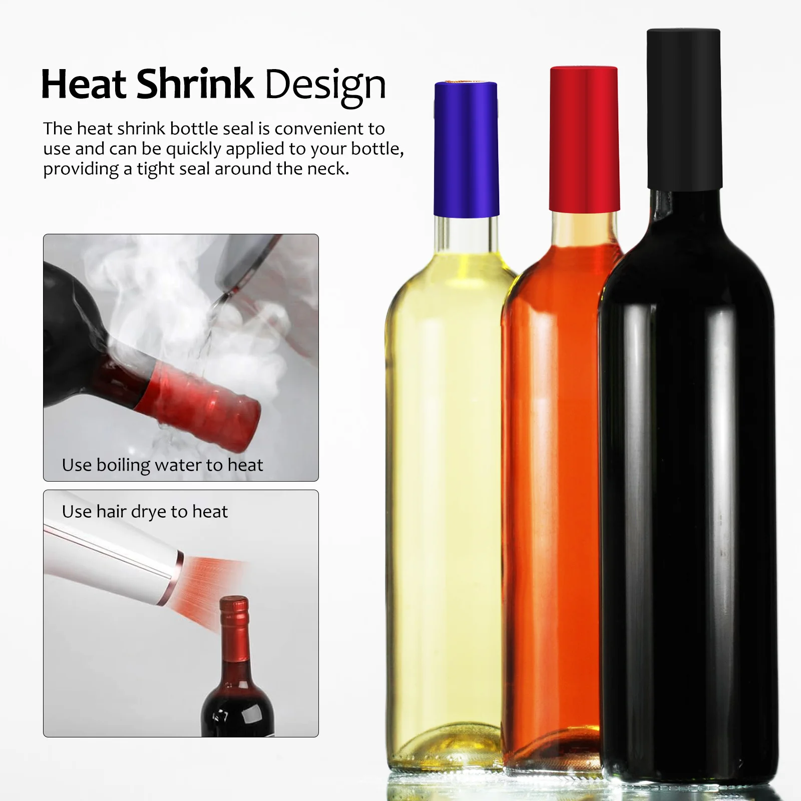 

150Pcs Wine Bottle Sealers Heat Shrink Caps Smooth Polished Surface Wine Freshness Seal Bottle Cork with Shrink Caps