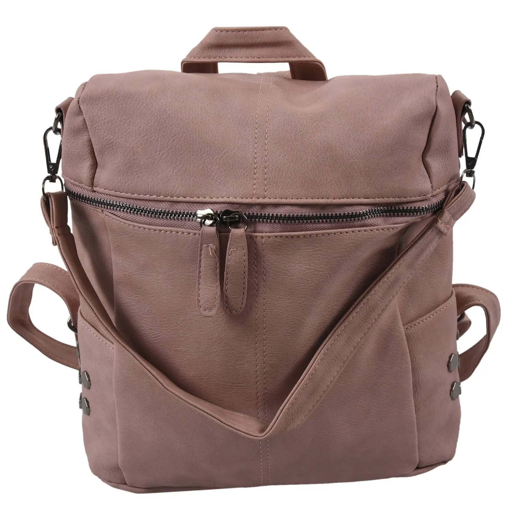 Simple Style Backpack Lady Backpack Teenage Girl Bag Fashion Retro Solid Color Single Shoulder Bag