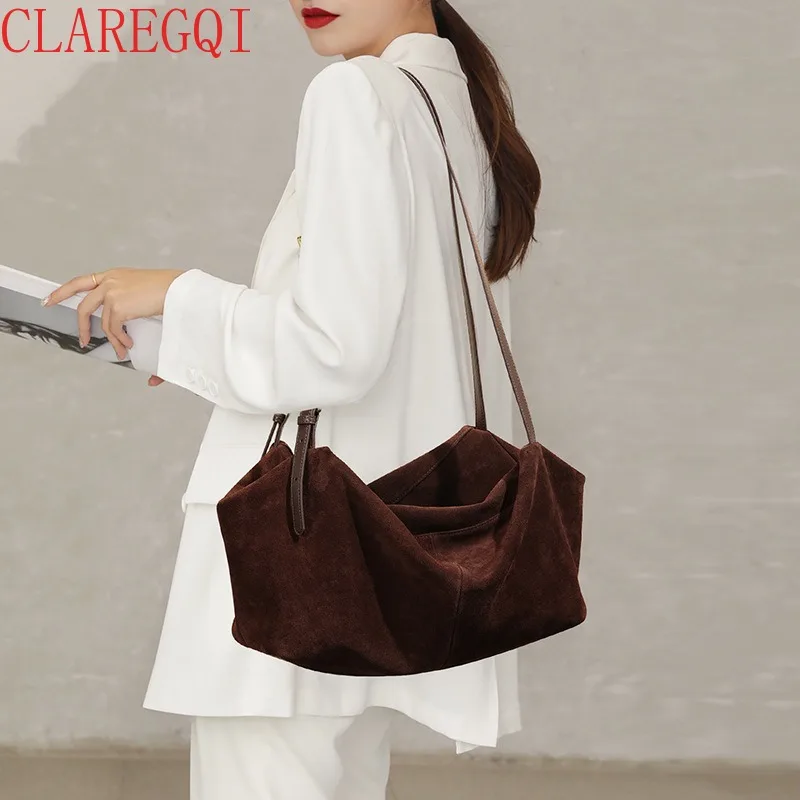 CLAREGQI Fall Bags For Women Fashionable Commuting Shoulder Bags For Women Leather Handbags For Women Large Capacity Suede Bag