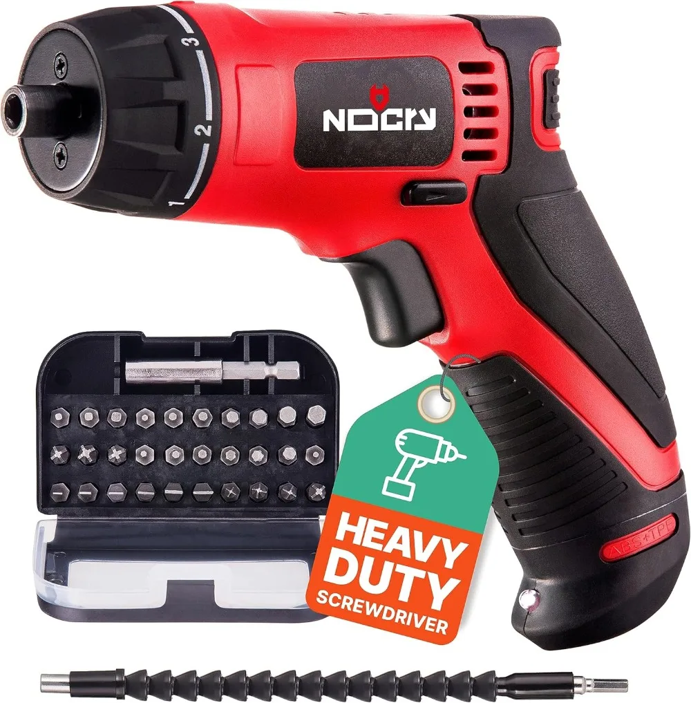 

NoCry Commercial Grade Electric Screwdriver Cordless with Built-in LED Light - Cordless Screwdriver Kit with 31pcs Screw Bits