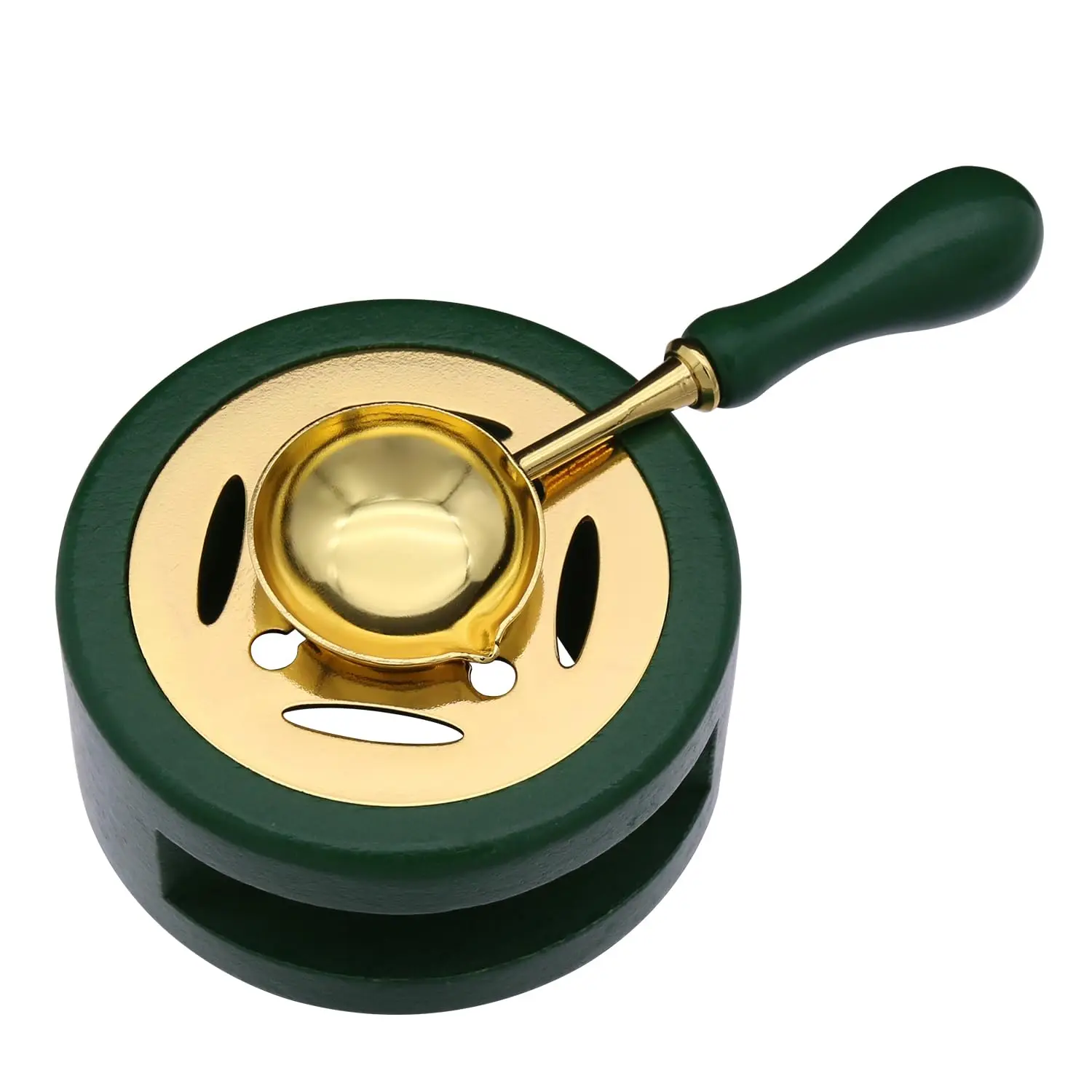 1set Wax Seal Warmer Kit, Houten Wax Seal Oven met Smeltlepel Seal Wax Smeltoven Tool voor het smelten van Lakzegelkralen