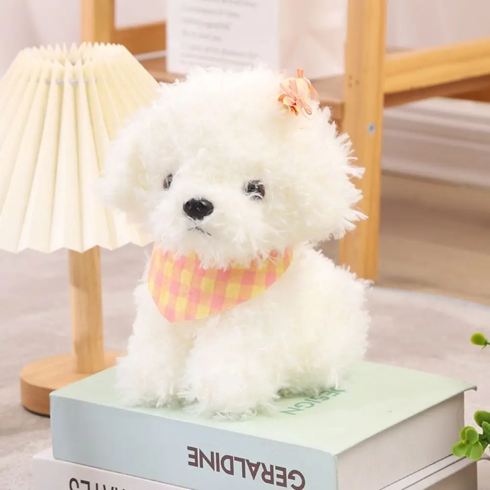 Cabelo encaracolado cão brinquedo de pelúcia animais de pelúcia bebê apaziguar boneca de cachorro de pelúcia 25cm macio bonito simulação cão de pelúcia decoração para casa