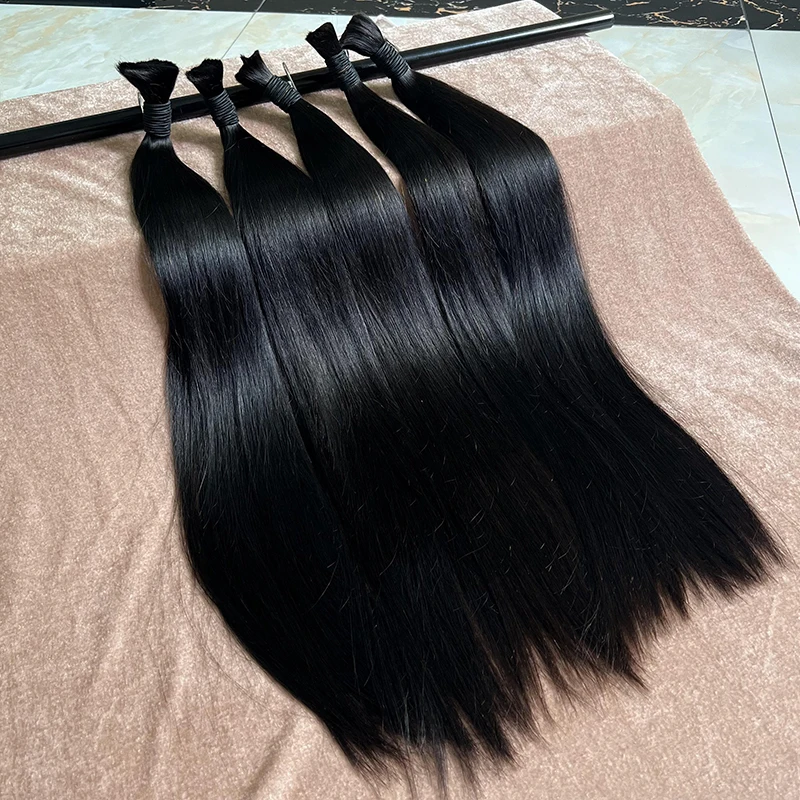 100g/1PC Bulk Braiding Hair Raw 100% Human Hair Bulk for Braiding Straight Human Braiding No Weft Human Hair Extensions