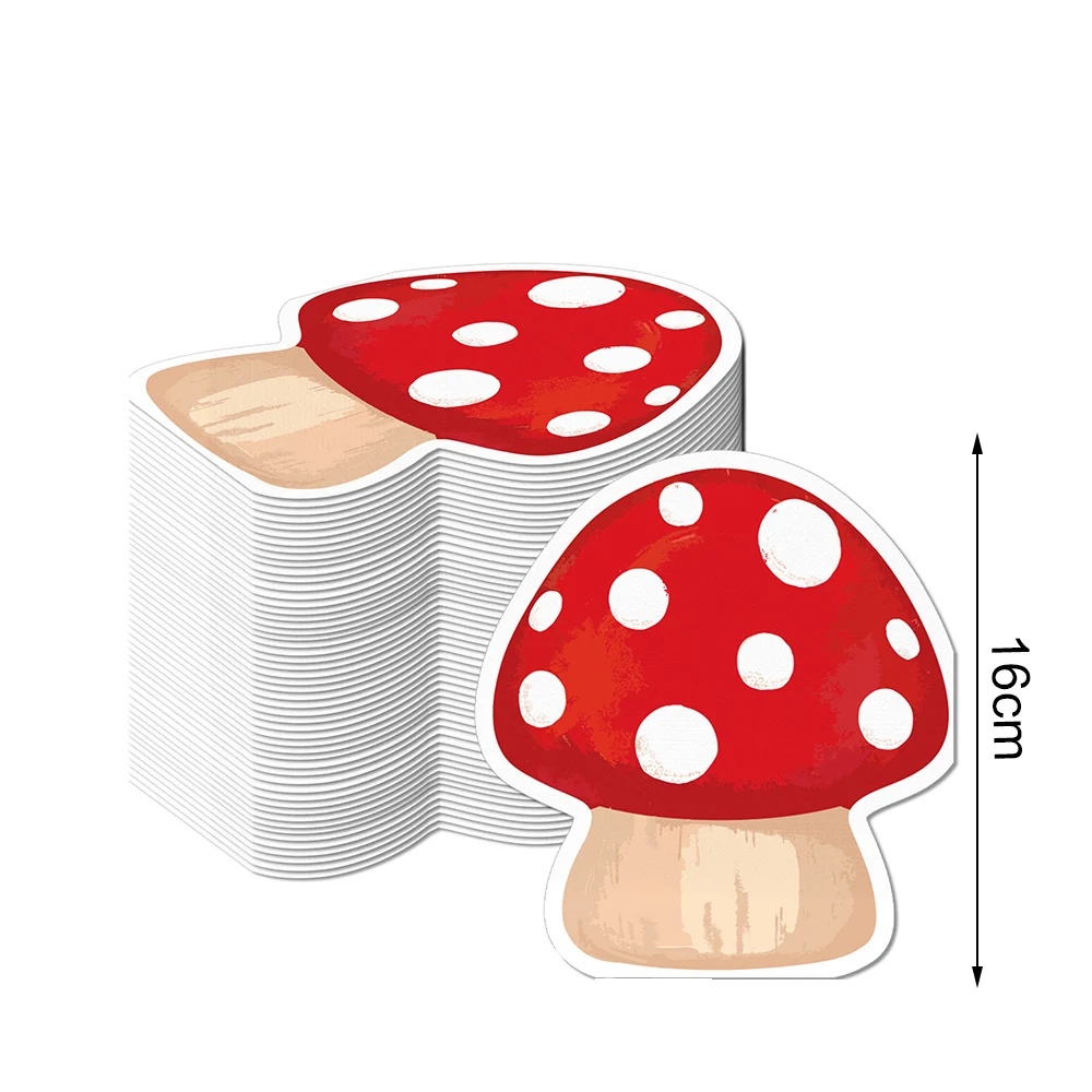 20/100PCS Pilzförmige Serviettentaschentücher Rote Pilztücher Tischdekoration Waldthema Babyparty Geburtstag Partyzubehör – Detail 1