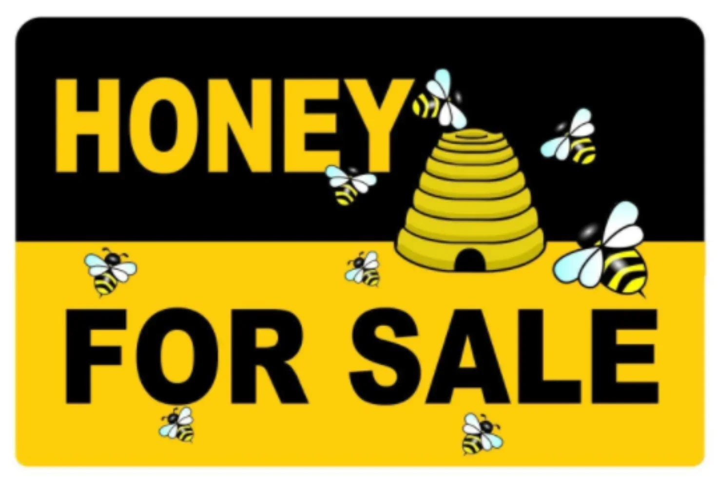 Honey For Sale Tin Sign Art Wall Decoration,Vintage Aluminum Retro Metal Sign,Honey for Sale, Bees Decoration And Sales Signs