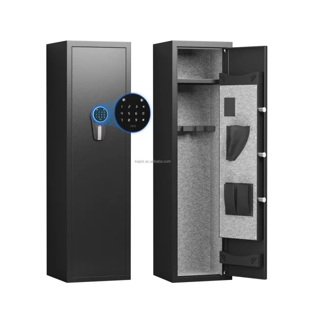 Cross-border single door password gun cabinet fingerprint lock smart pistol all-steel long gun safe manufacturer smart safe