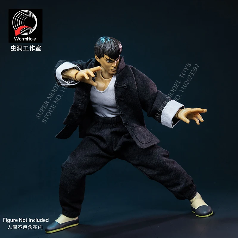 W magazynie 1/12 Skala Mężczyzna Żołnierz Jada Ubrania Akcesoria Casual Solid Color Kung Fu Garnitur Dla 6-calowego modelu figurki akcji