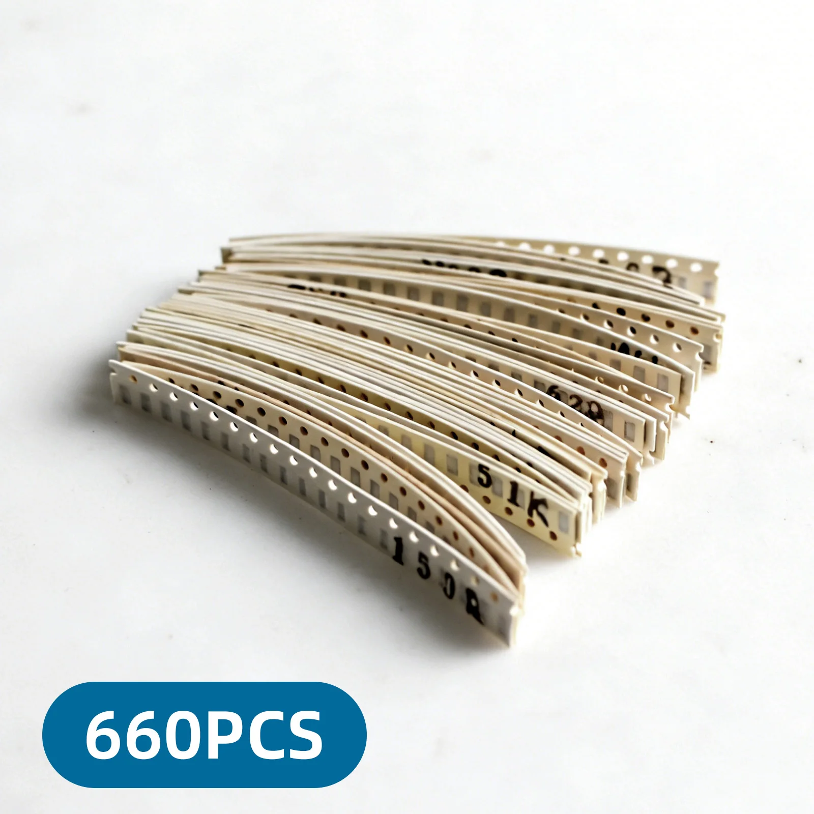 660PCS SMD Resistor Kit 33 Values 0603/0805/1206 1% Tolerance 1Ω–1MΩ Chip Resistors Assortment for DIY Electronics Repair