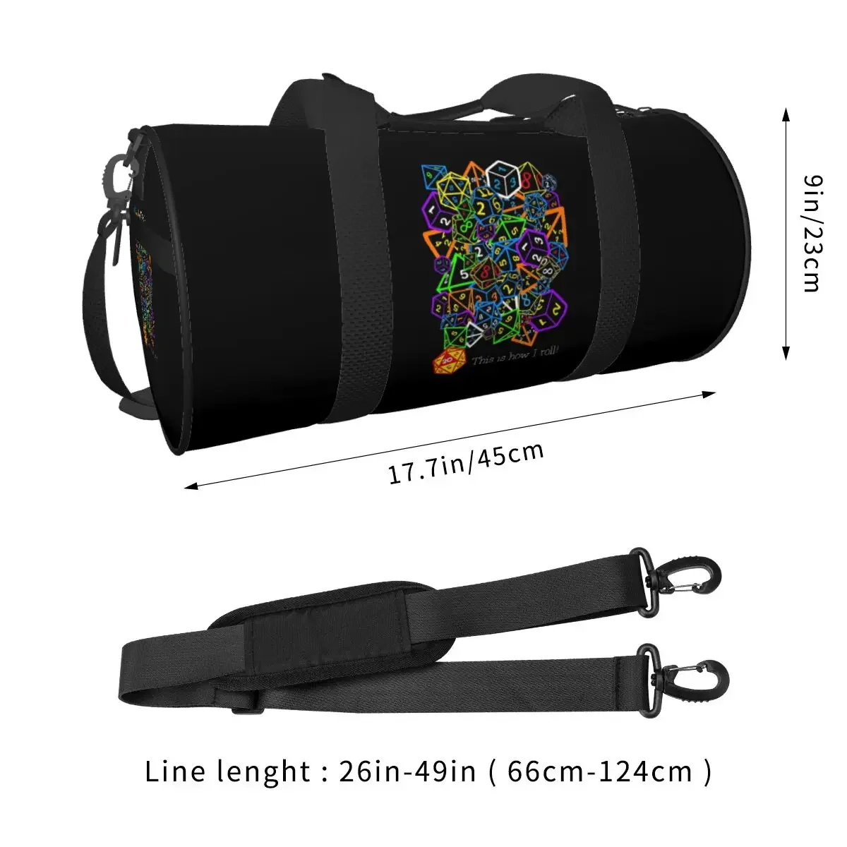 D&D (Dungeons And Dragons) - This Is How I Roll Large Duffle Gym Bag Waterproof Duffle Travel Bags Handbags Fitness bag