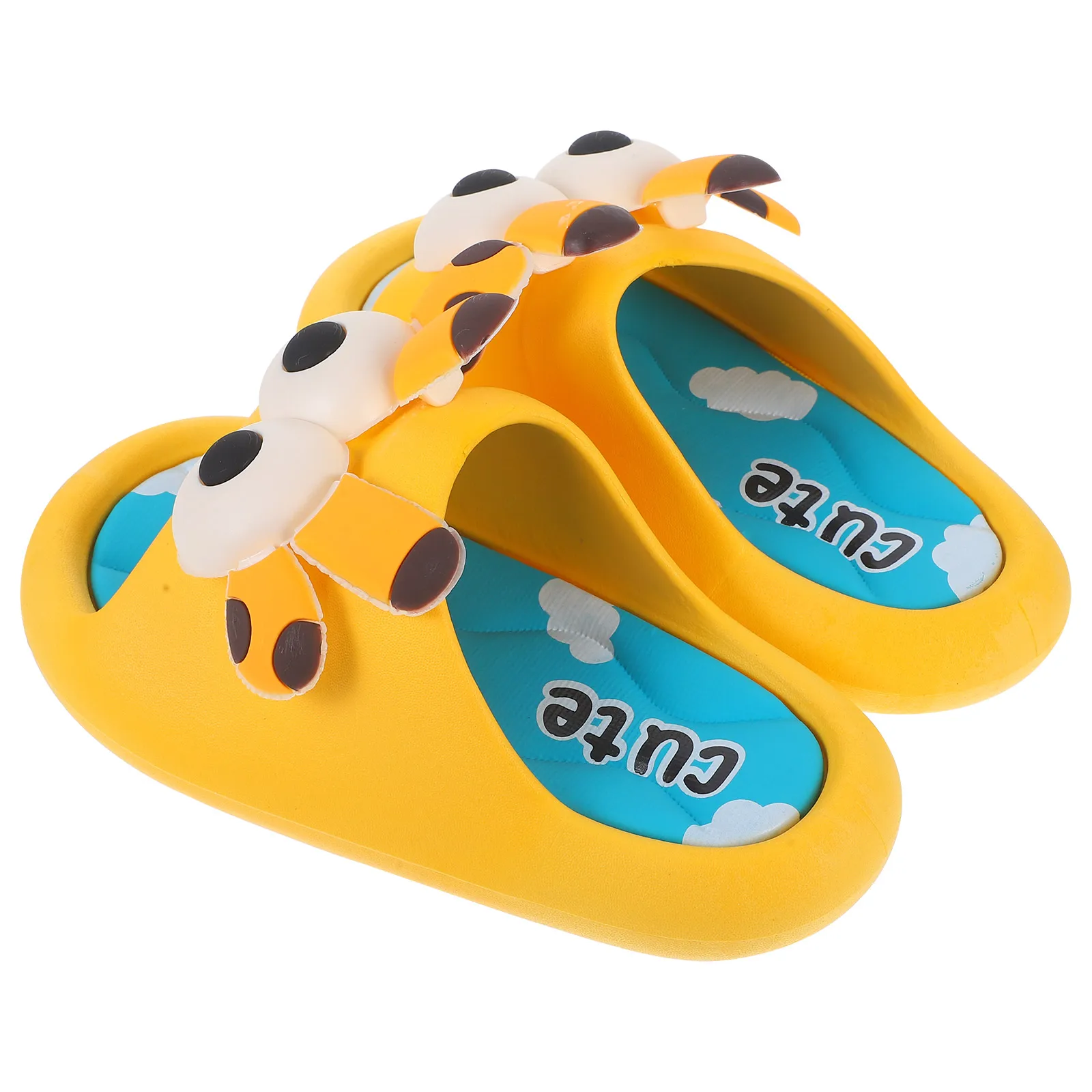

1 Pair Kids Toddler Slides Non-Slip Summer Sandals Beach Bathroom Home Slippers Cartoon Design Slippers For Children Size 30/31