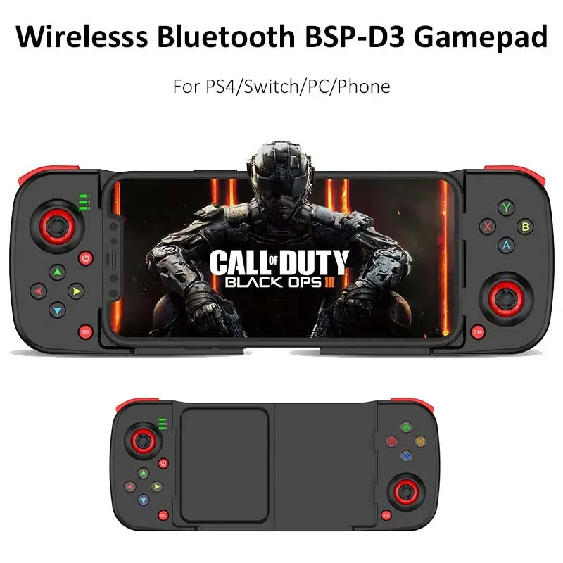 BSP-D3 Wireless Stretchable Gaming Controller for iOS/ Android/PS4 Eat Chicken Bluetooth Gamepad Joystick Game Controller