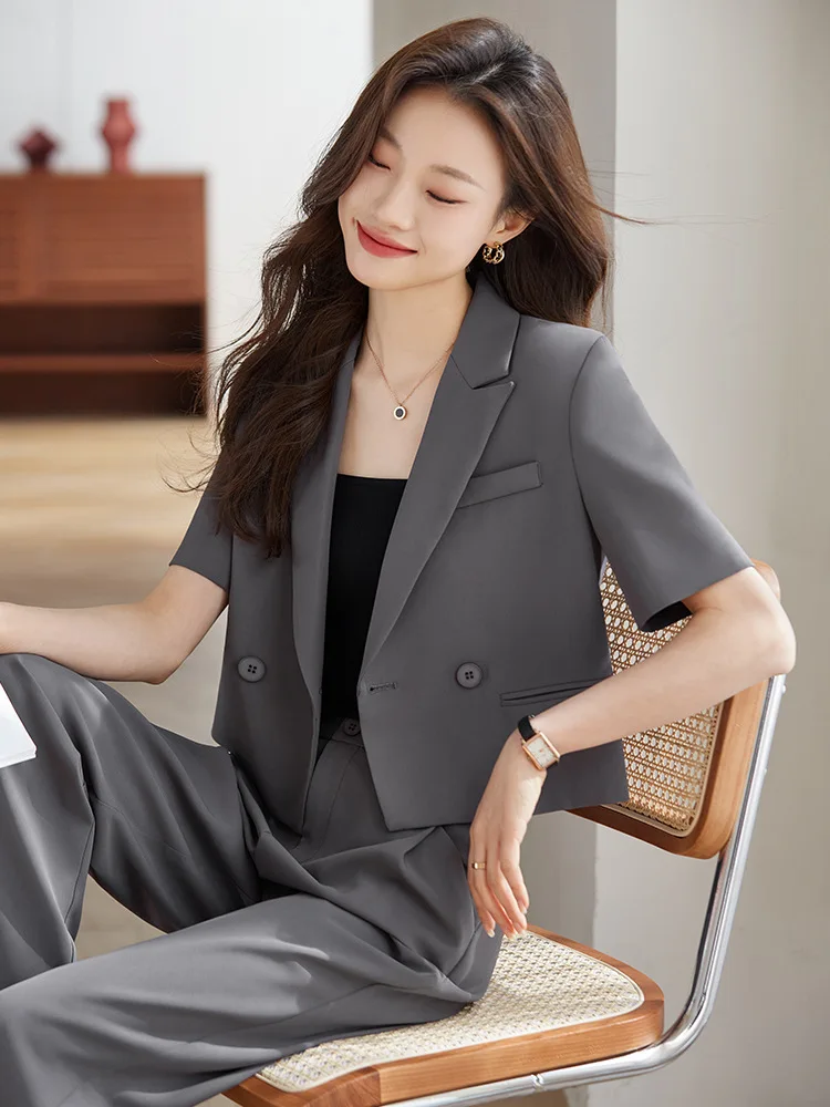 Lan Xinyun Little Man Short Internet Hot Business Suit Summer2024New Casual Temperament Dustproof Suit Cover Women9787