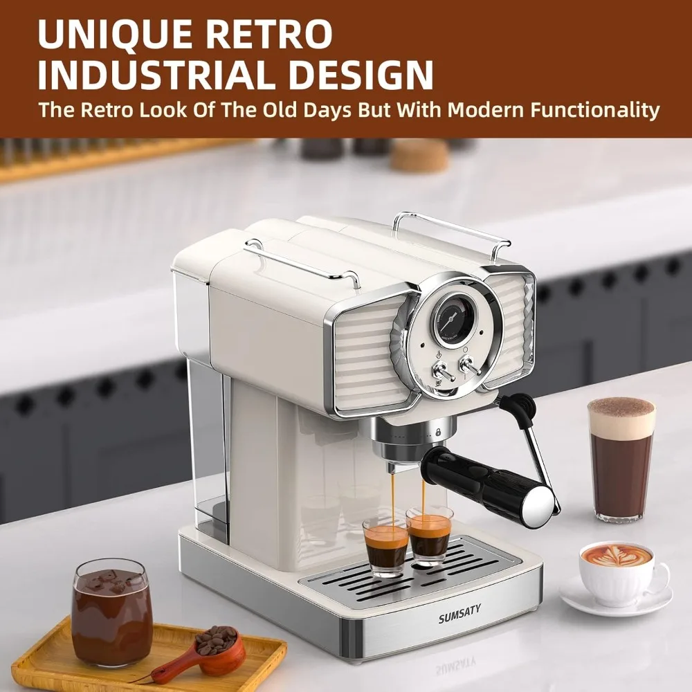 Máquina de café Espresso Retro, vaporizador de leche, varita para capuchino, Latte, Macchiato, 20 Bar