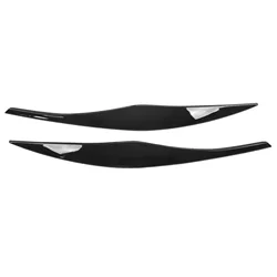 2PCs Front Headlight Eyebrow Cover Car Exterior Trim Replacement for BMW 3 Series E90 E91 Sedan Touring 2005‑2012
