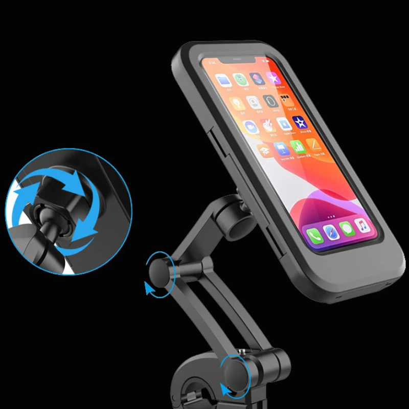 Водонепроницаемый держатель для мобильного телефона на мотоцикле, магнитный универсальный велосипедный GPS 360° °   Поворотный регулируемый держатель для мобильного телефона на мотоцикле