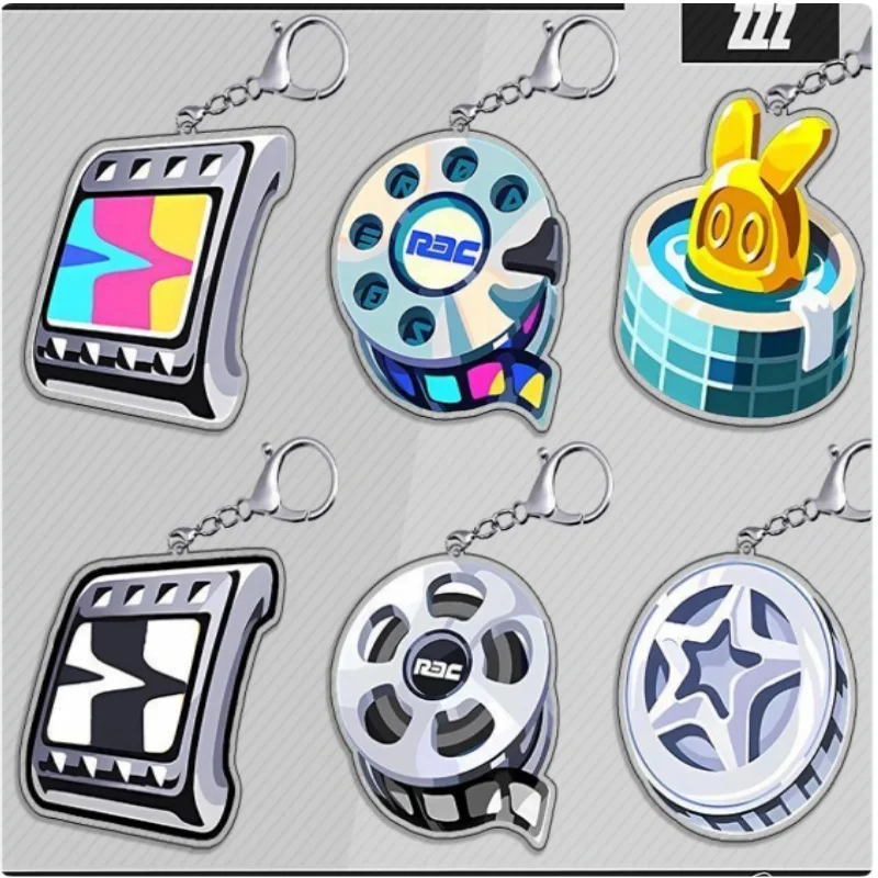 New Zenless Zone Zero Pixel Keychain Hoshimi Miyabi Von Lycaon Nicole Cartoon Anime Pendant Key Ring Jewelry Badge Gift
