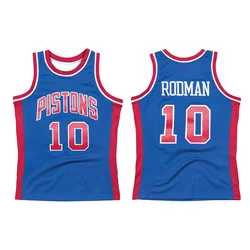 The Worm Dennis Rodman Blue 1988/89 Hardwood Classics Swingman Pistons Player 10. Jersey Top Rebounder Nba Championship Tops