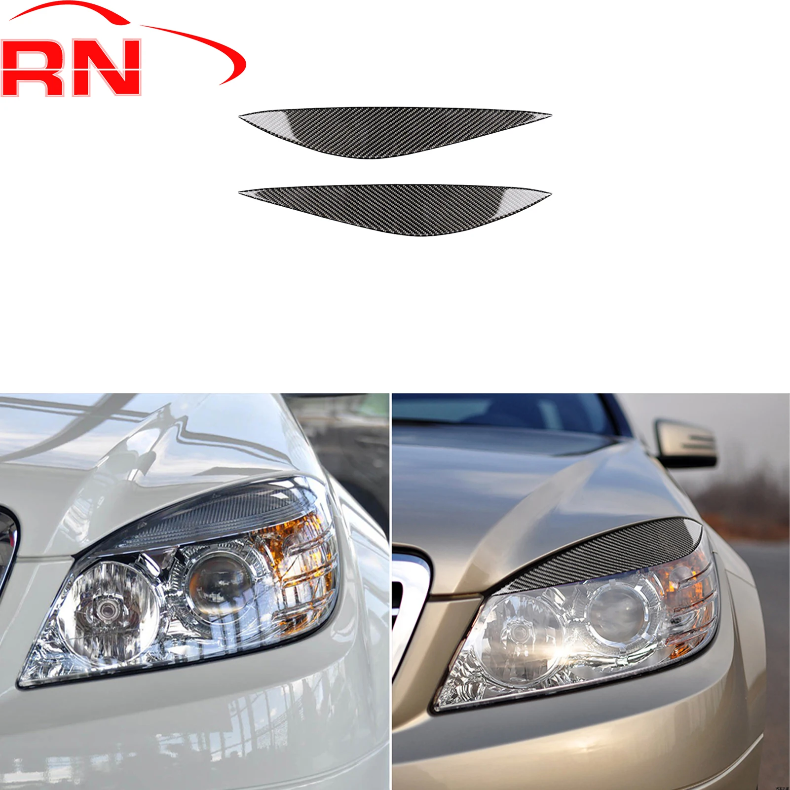 

Для Mercedes-Benz C Class W204 2007-2013 ремонт лампы из углеродного волокна для бровей внешний кованый карбоновый пианино черный аксессуары наклейка