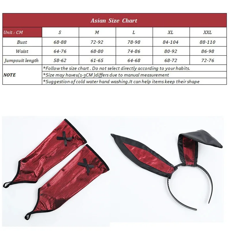 ROLECOS Original Japanese Sexy Bunny Suit Festival Party Red Sexy Jumpsuit Women Hanging Neck Style Bunny Girl Costume
