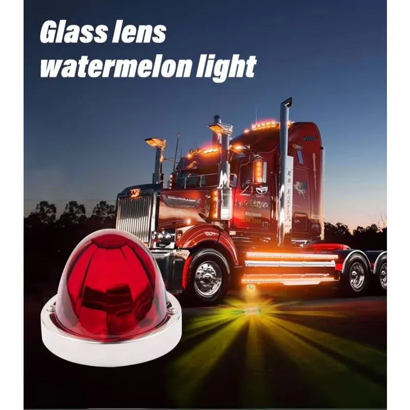 High Brightness High Power Popular Glass Watermelon Light Emitting Diode Bulb Truck Sign Light Multi-color Waterproof