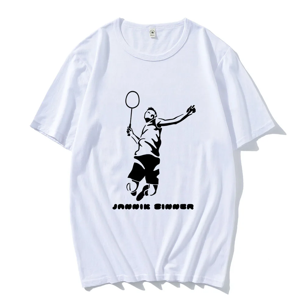 Tennis Players JannikSinner T-shirts Casual Short Sleeve O-neck Tee-shirt Cotton High Quality Mens Clothing Tees Tops Spring