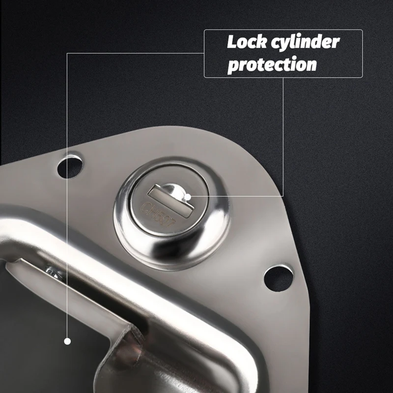 Hot Trailer Toolbox Handle Latch With Lock Highly Tool Box Latch Paddle Lock 4-3/8Inch X 3-1/4Inch With 2 Key 4 Rivet