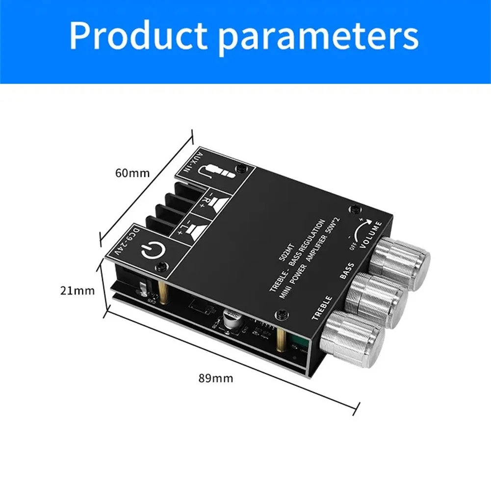 บอร์ดเครื่องขยายเสียง ZK-502MT ช่องสัญญาณชุดโมดูลบอร์ดเครื่องขยายเสียงสเตอริโอ2X50W 2.0เสียงชุดโมดูลเครื่องขยายเสียงเบส