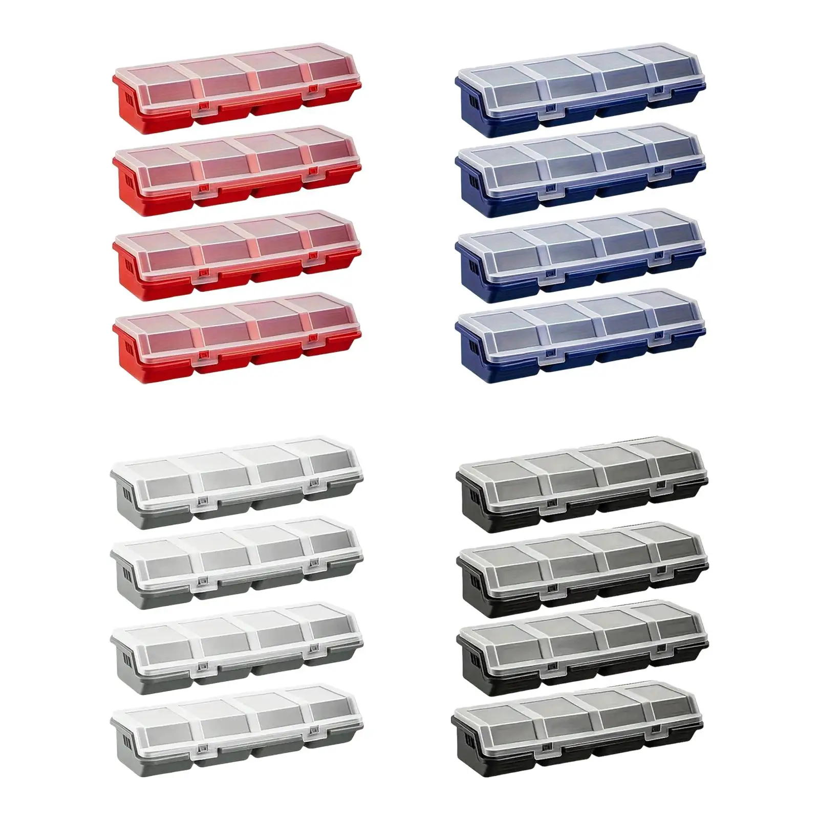 4x Screw Organizer Boxes Organizer Cases for Bolts Electronic Components Small