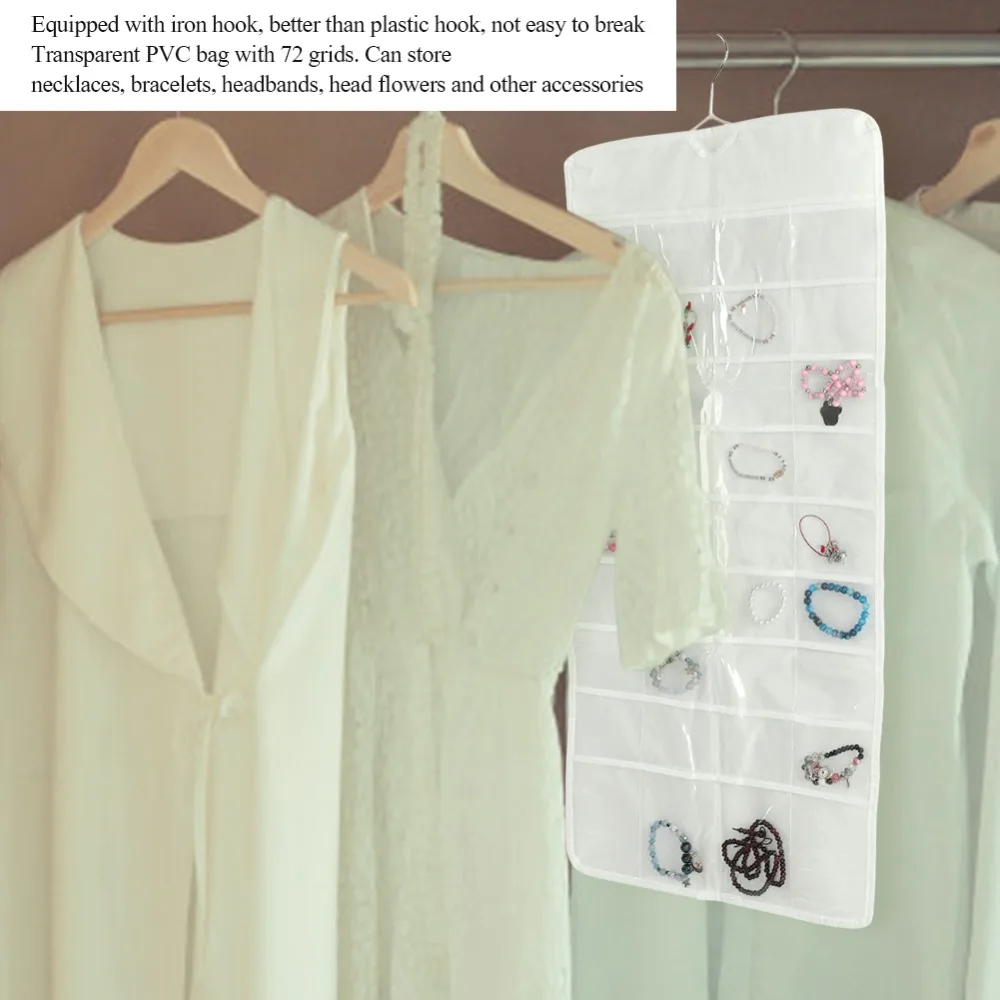 

Transparent Over The Door Storage Bag PVC Large Capacity Jewelry Organizer Multipurpose Wall Mountable Hanging Jewelry Organizer