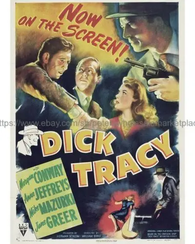 sign wall art for living room 1945 Dick Tracy movie poster 8x10