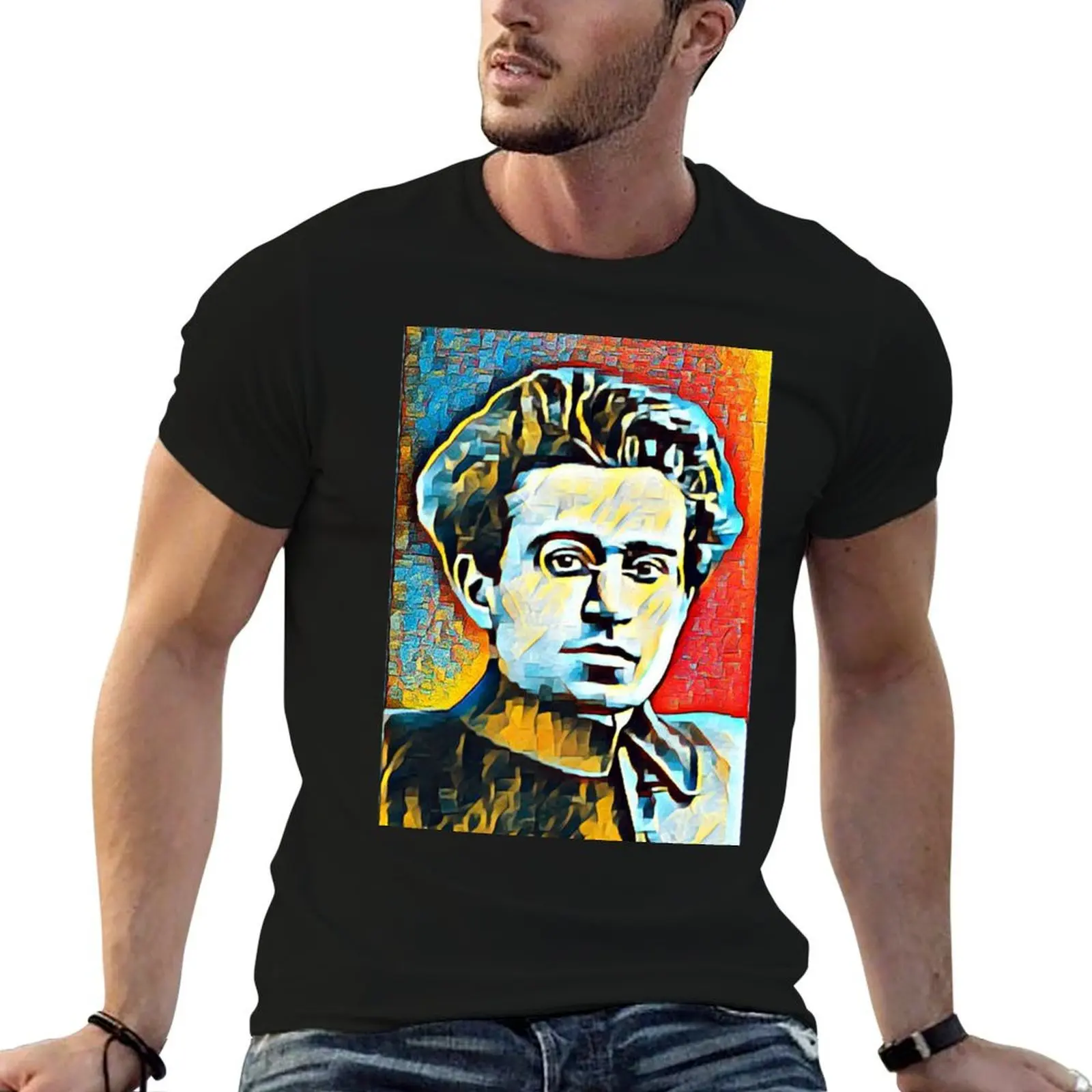 

Art artwork Antonio men brand Gramsci T-Shirt 100% shirt Antonio Gramsci luxury Wall Portrait cotton Antonio t Gramsci