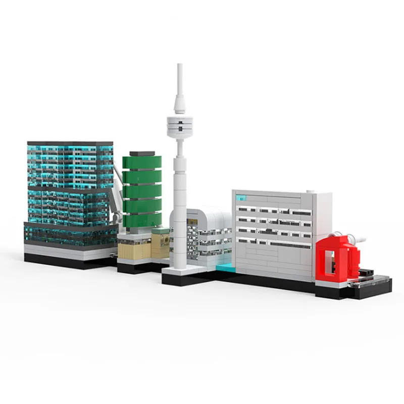 MOC Rotterdam Skyline Small Particles Building Block Building Street View Kids Bricks Collection Gifts
